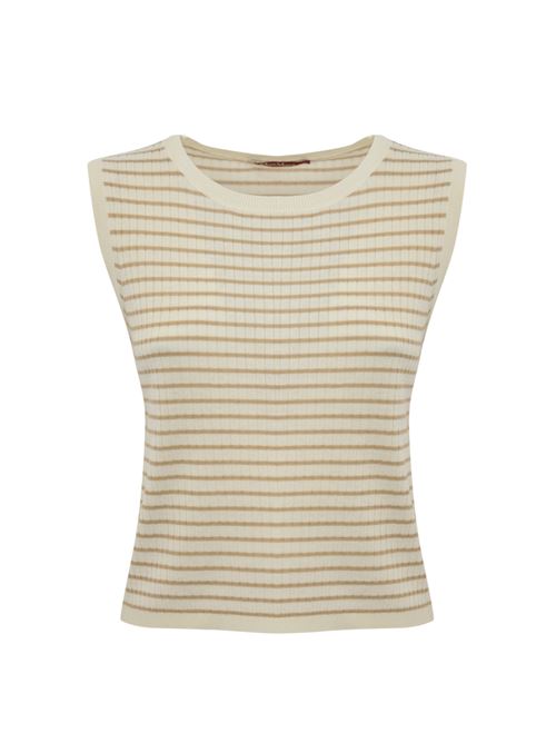 Top a righe Valeria in lana e seta Bianco/Beige MAX MARA STUDIO | 2516361141600003